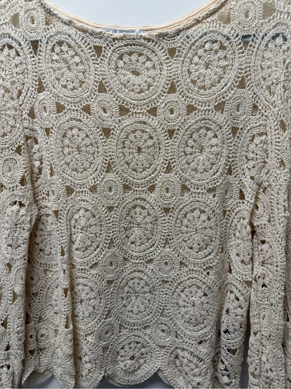 Zara Crochet Lace Blouse - Cream